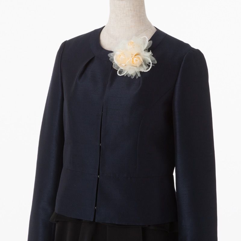 23区 襟付きグログランワンピース ネイビー系 | 結婚式パーティーの