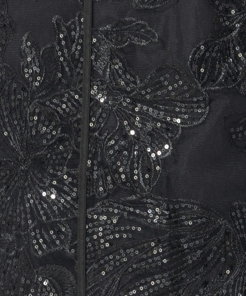 Leja レジャ ラッフルシアーパイピングIラインドレス ブラック系