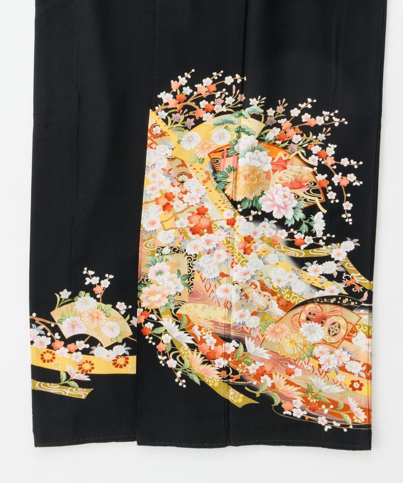 Select Shop 【黒留袖】扇面に四季花と熨斗文様 ブラック系 | 結婚式