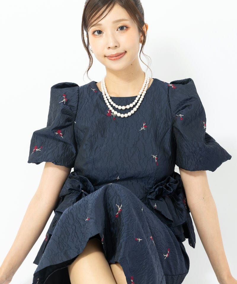 ANDRESD アンドレスド ブロッサムフリルドレス ブラック系 | 結婚式
