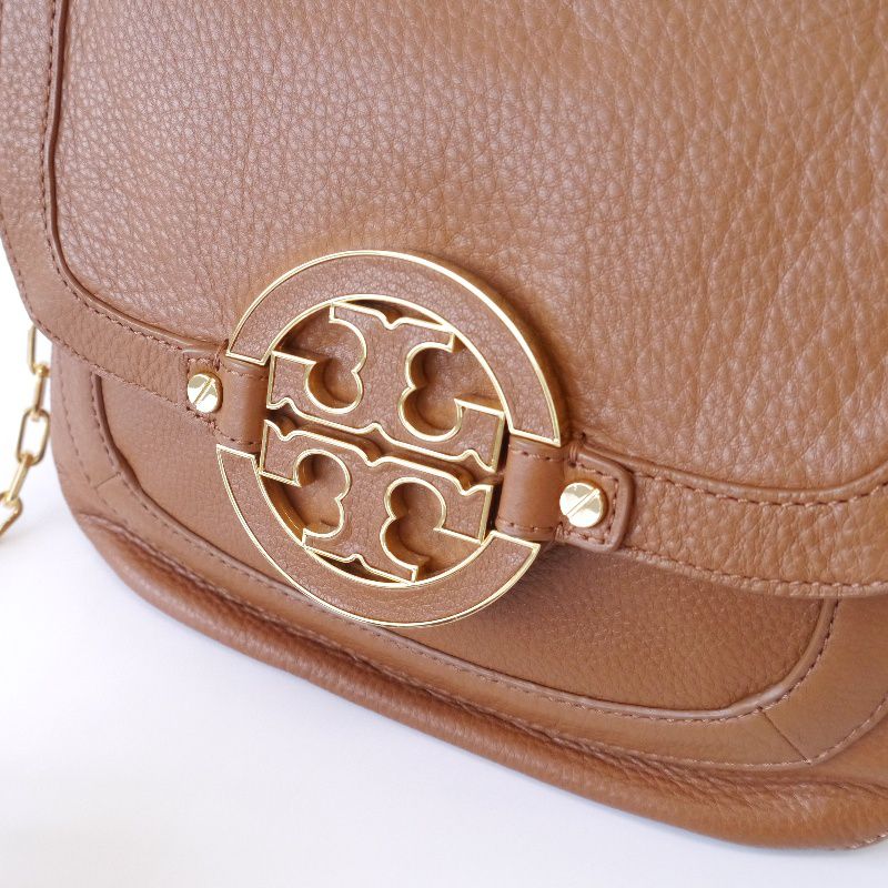 【良品】TORY BURCH ショルダーバッグ　アマンダ　ベージュ Tory Burch アマンダクロスボディー メッセンジャーバッグ ベージュ系