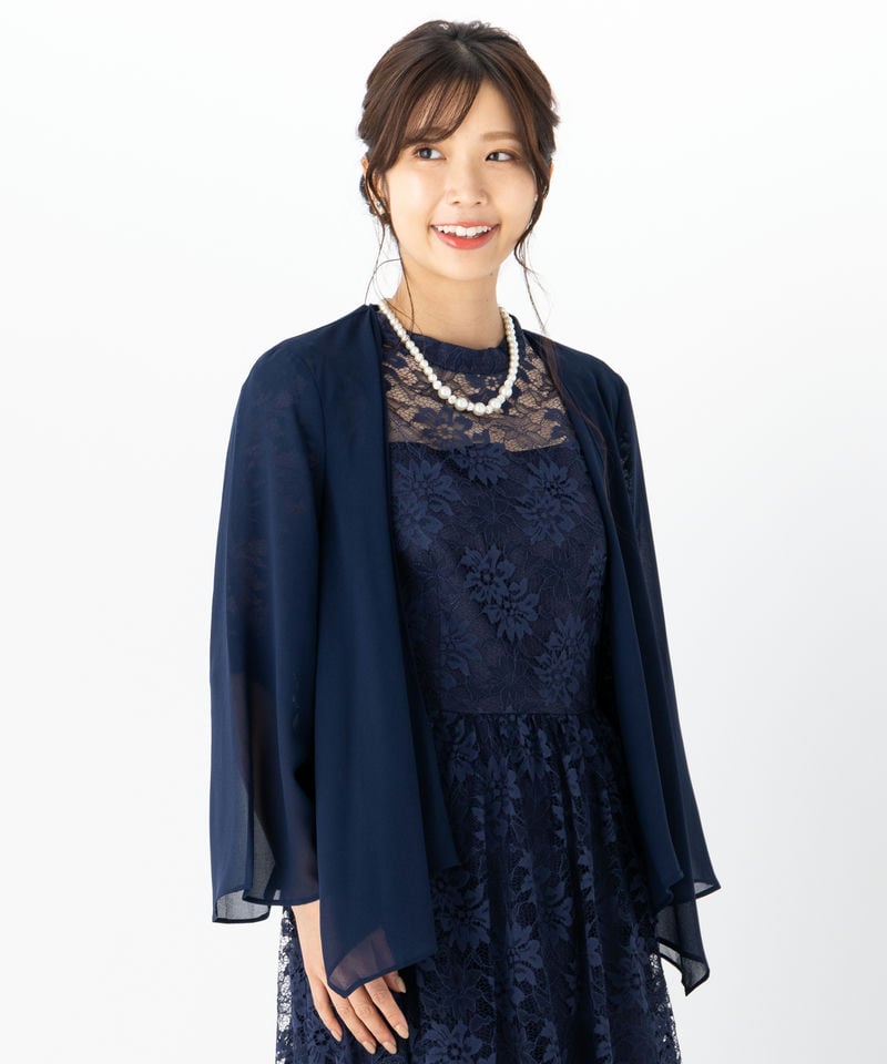 デリセノアール  シフォンボレロ Dellise Noir デリセノアール ローズシフォンボレロ ブラック系 | 結婚