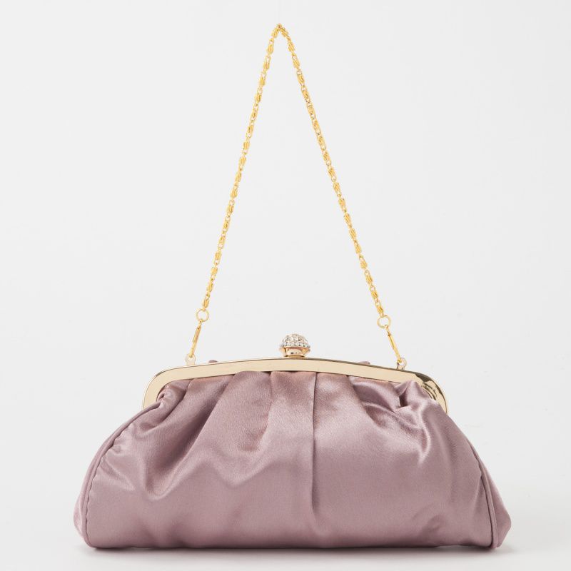 After All アフターオール サテンリボンクラッチバッグ ピンク系