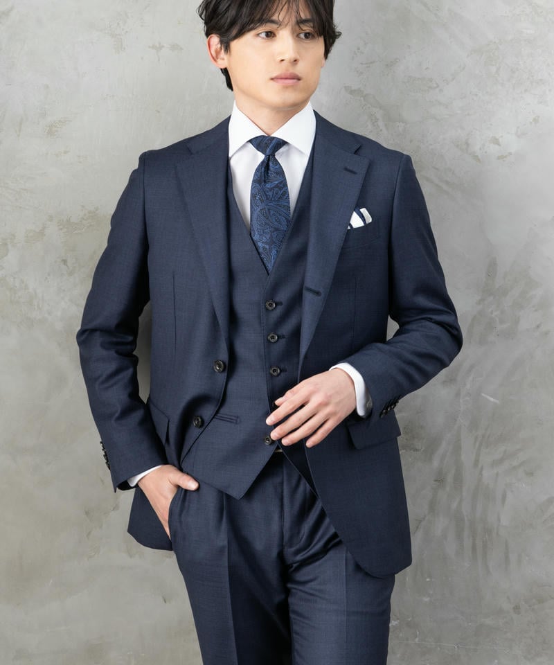 美品✨SUIT SELECT 3ピース スーツ シルク混 光沢 ストライプ Y4 P.S.FA 【7点セット】光沢シャドーストライプスリーピーススーツセット