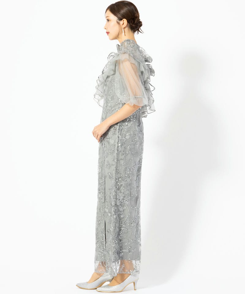 Leja レジャ 3WAYチュールラッフルフラワースパンコールIラインドレス