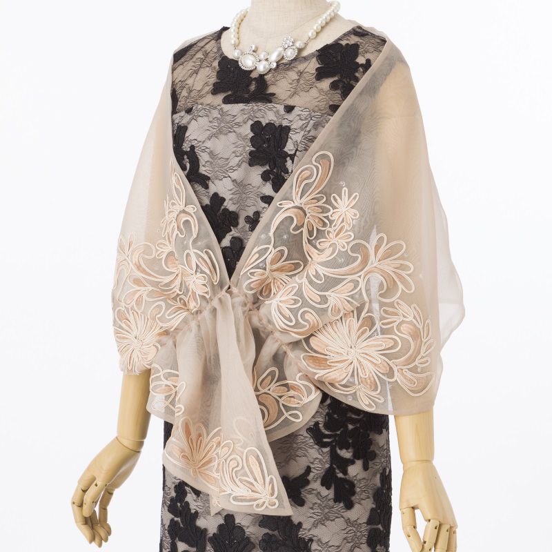 GRACE CONTINENTAL グレースコンチネンタル サテンコード刺繍ストール