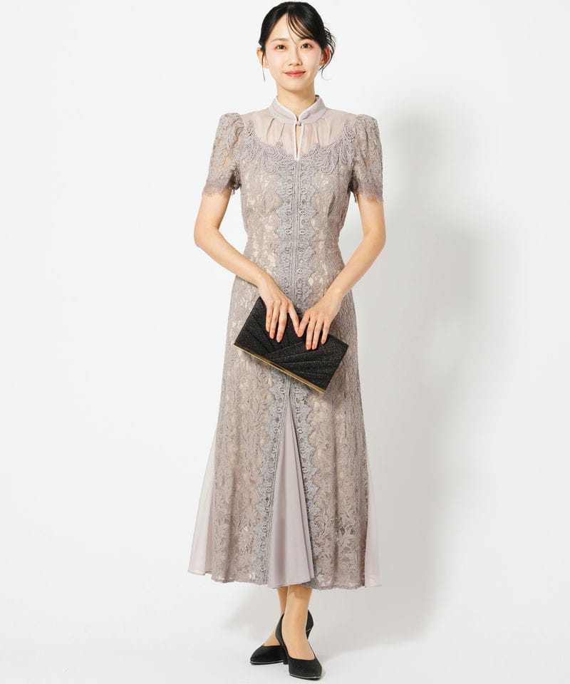 SNIDEL 【ドレス2点セット】シノワズリレースドレス グレー系 | 結婚式