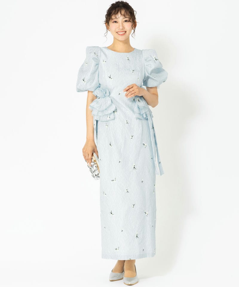 ANDRESD アンドレスド ブロッサムフリルドレス ブルー系 | 結婚式