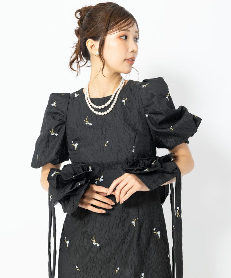 ANDRESD アンドレスド ブロッサムフリルドレス ブラック系 | 結婚式