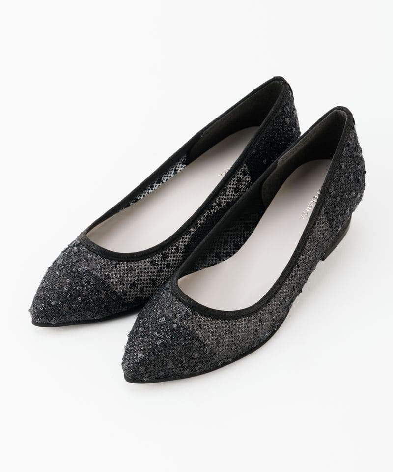 DIANA ダイアナ チュールレースポインテッドトゥフラットシューズ