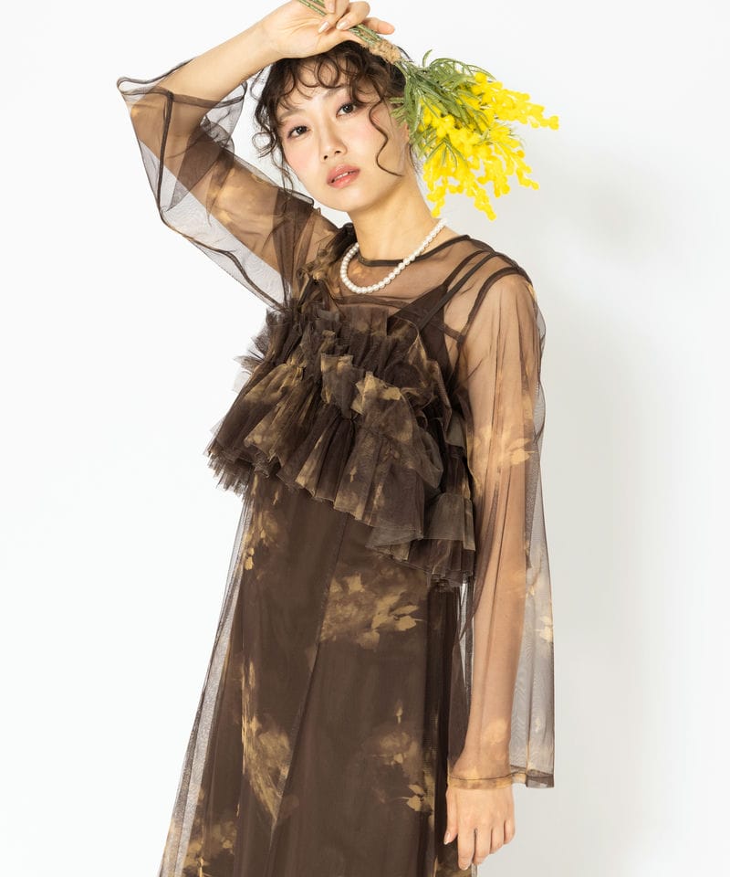 andresd マルチウェイボリュームチュールドレス ANDRESD アンドレスド マルチウェイボリュームチュールドレス ブラウン