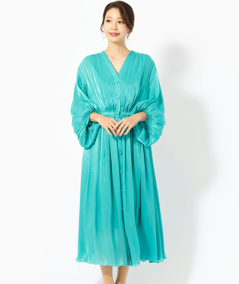 Arobe アローブ シャンブレードレス グレー系 x ブルー系 | 結婚式