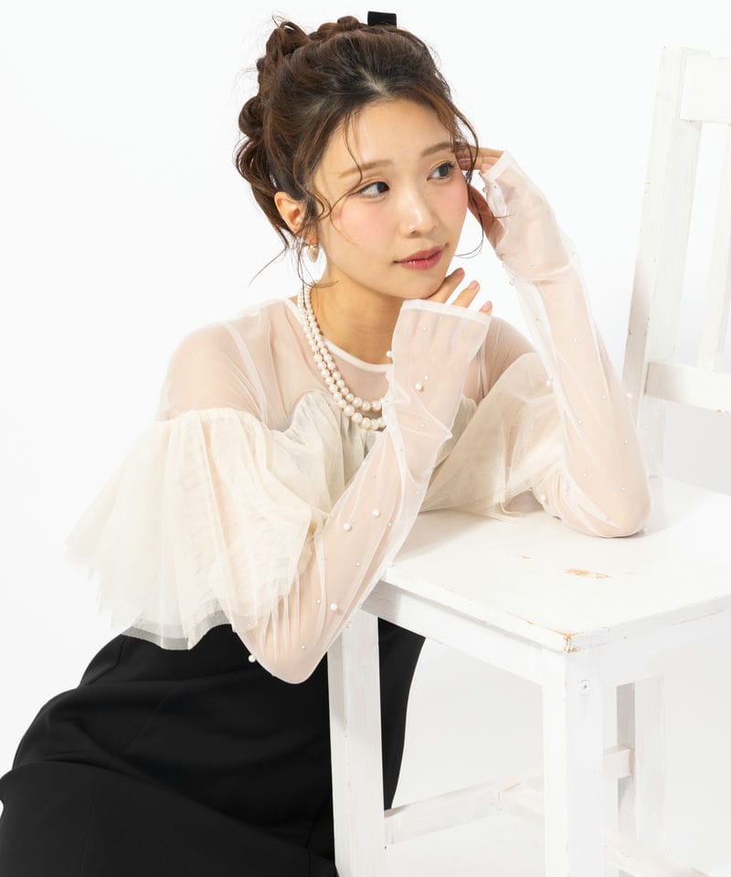 ANDRESD アンドレスド フロッキードットドレス ブラック系 | 結婚式