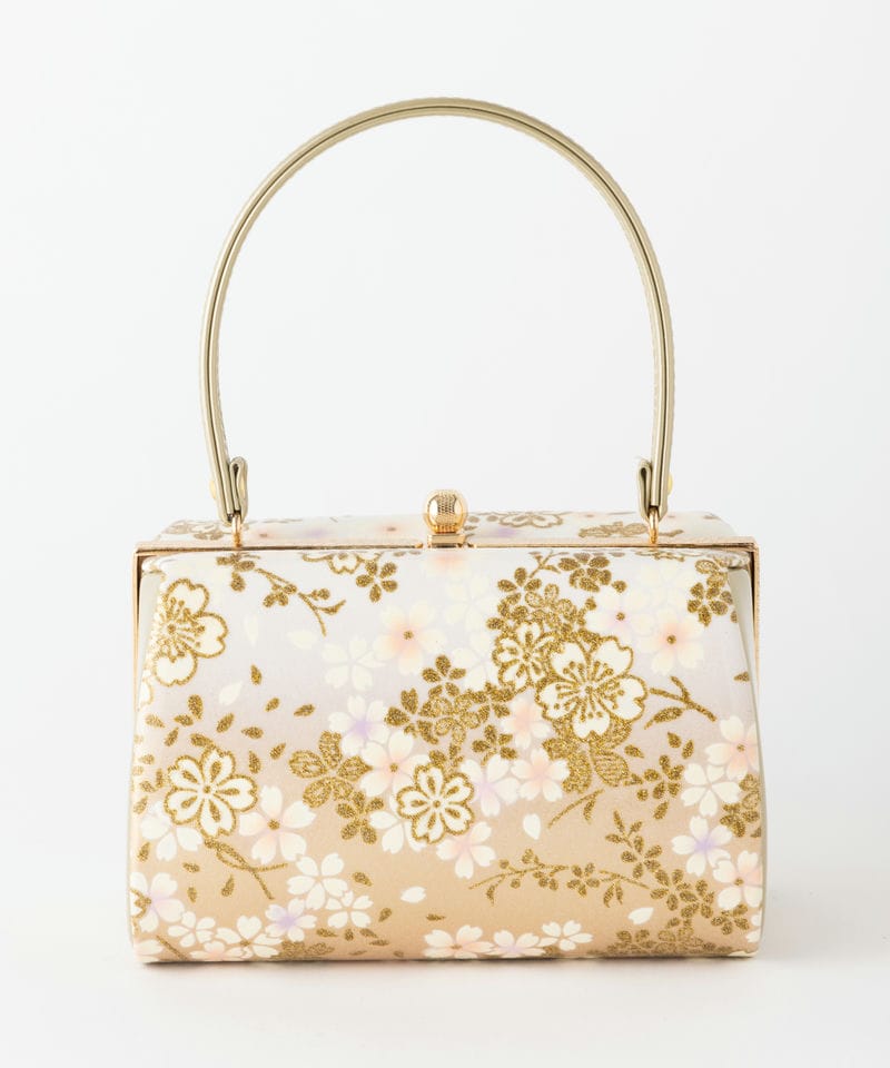 Select Shop 【バッグ・草履セット】桜華紋 ホワイト系 x ゴールド系