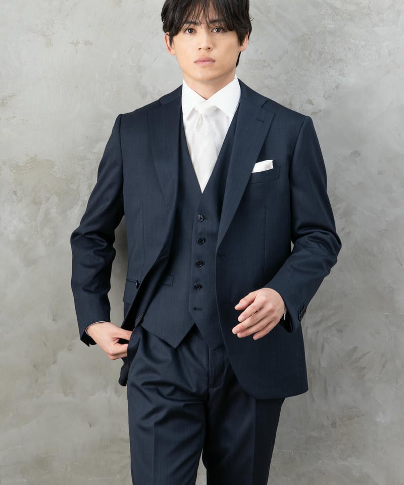 ONLY オンリー REDA社・FLEXO3ピーススーツ ネイビー系 | 結婚式