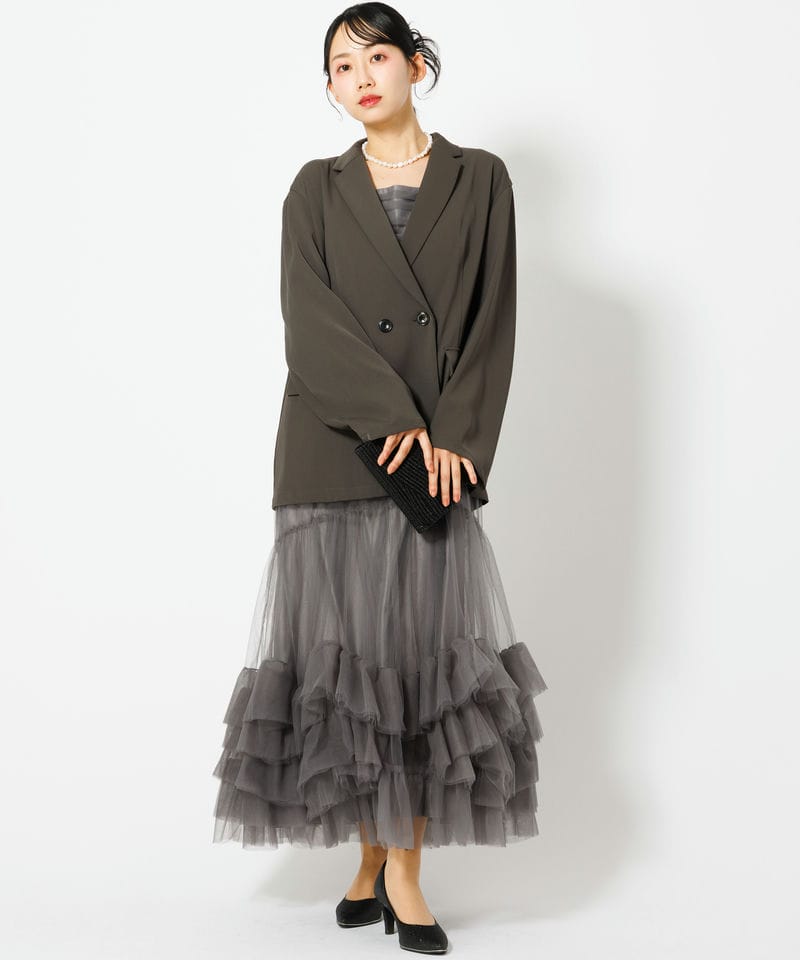 ANDRESD アンドレスド ボリュームチュ―ルジャケットセットドレス