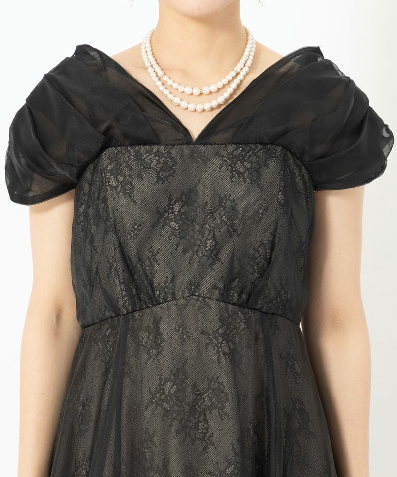 Mystrada マイストラーダ オフショルフレアドレス ブラック系 | 結婚式