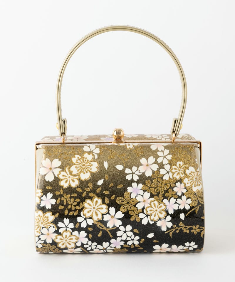 Select Shop 【バッグ・草履セット】桜華紋 ブラック系 x ゴールド系
