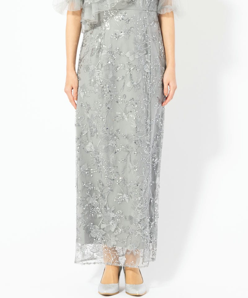 Leja レジャ 3WAYチュールラッフルフラワースパンコールIラインドレス