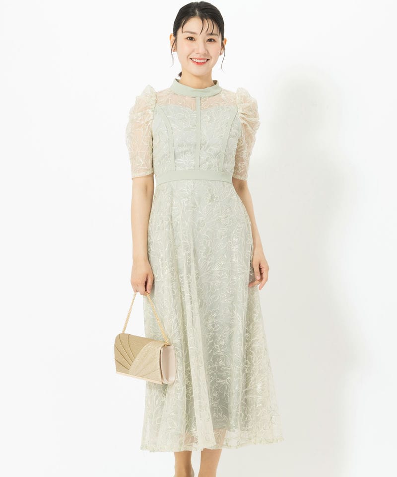 SNIDEL スナイデル アメスリスパンコールレースドレス グレー系 | 結婚