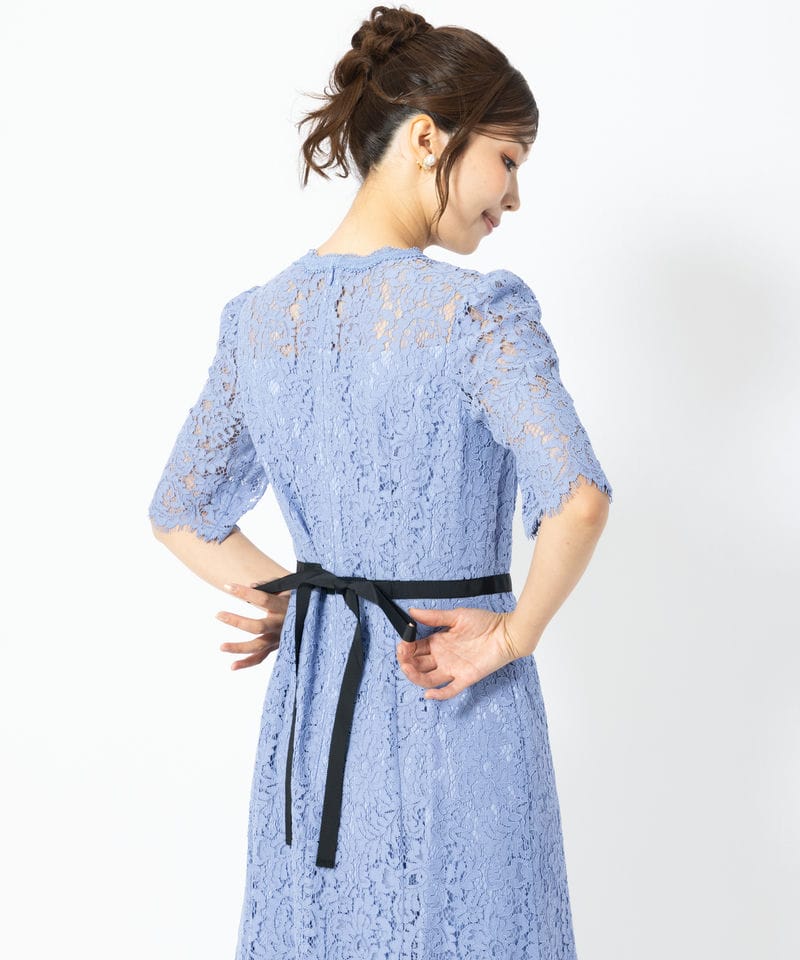 kaene カエン シアーレースパイピングドレス その他 x ブルー系 | 結婚