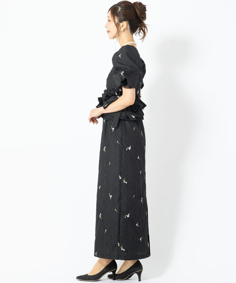 ANDRESD アンドレスド ブロッサムフリルドレス ブラック系 | 結婚式