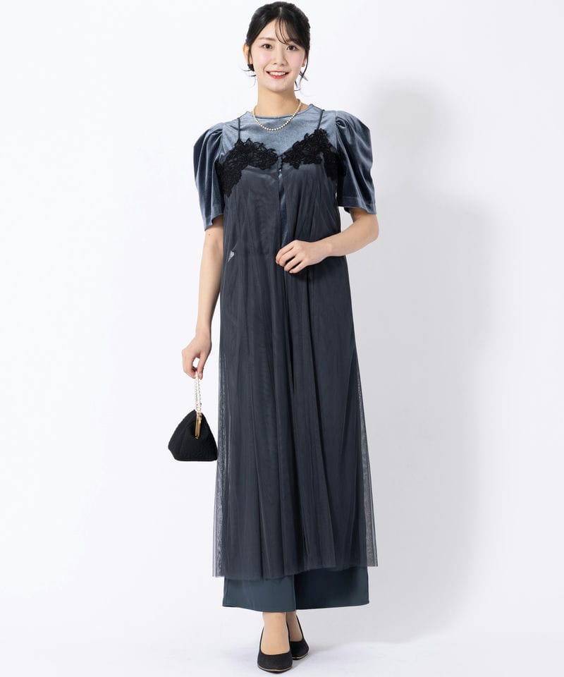 レディース 【美品】Layered velordress ベロアドレス et.UNiVER