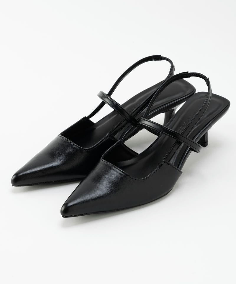 Miu Miu クリスタルビジュー付オープントゥパンプス ブラック系 | 結婚