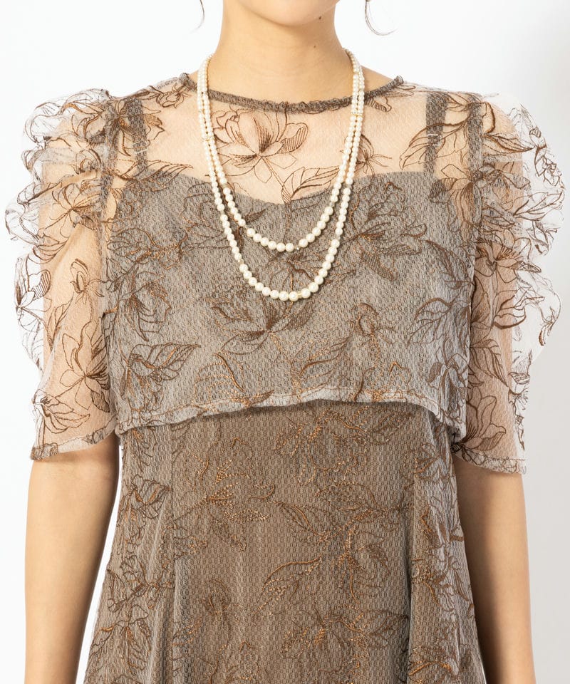 Select Shop 【ドレス3点セット】シアーレースボレロセットアップ 