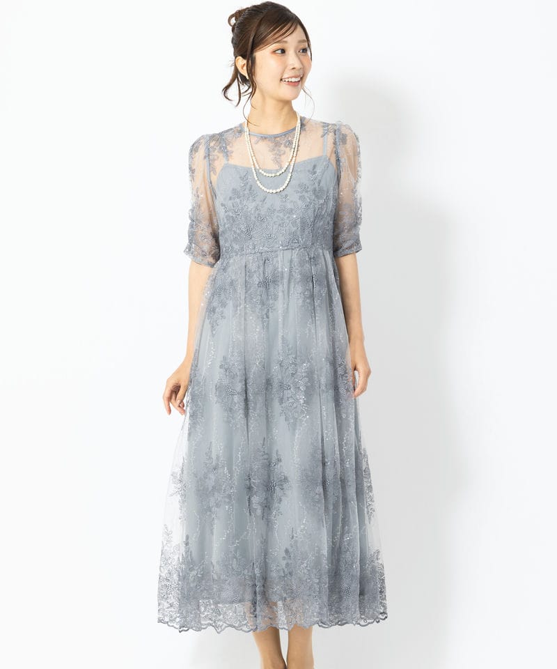 Select Shop 【ドレス3点SET】スパンコールエンブロイダリーレイヤード