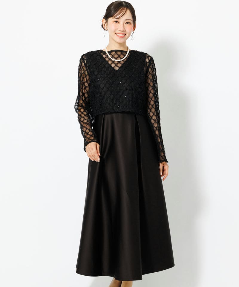 kaene カエン メロンチュールシアードレス ブラック系 | 結婚式