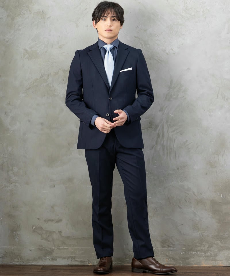 Select Shop ベーシックストライプツーピーススーツ ネイビー系 | 結婚