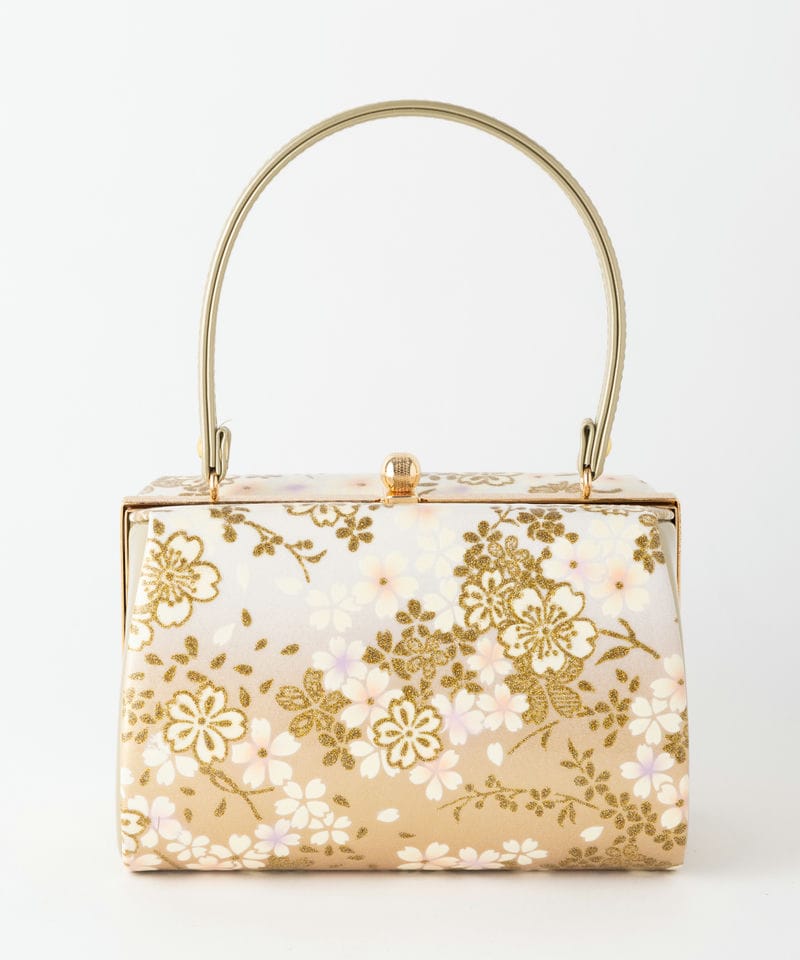 Select Shop 【バッグ・草履セット】桜華紋 ホワイト系 x ゴールド系