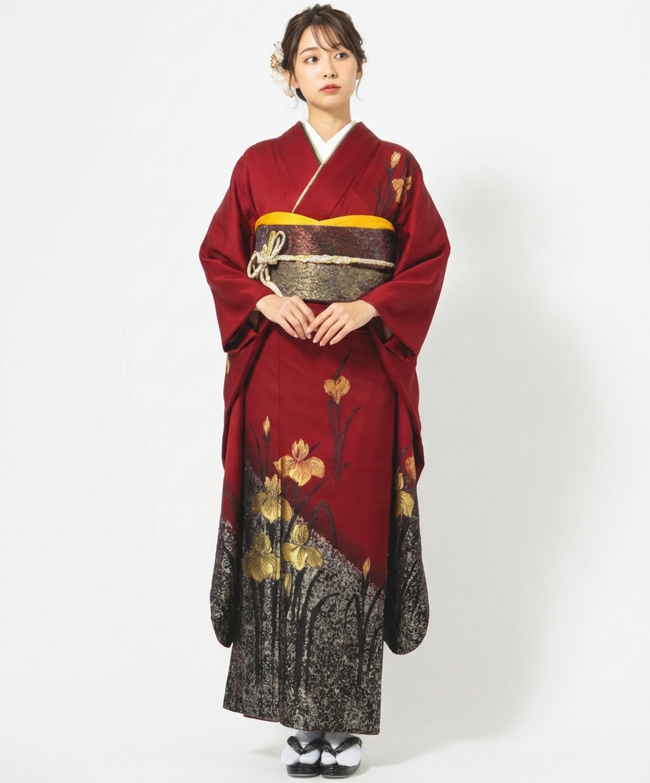 Select Shop 【振袖】金彩菖蒲 レッド系 | 結婚式パーティーのレンタル