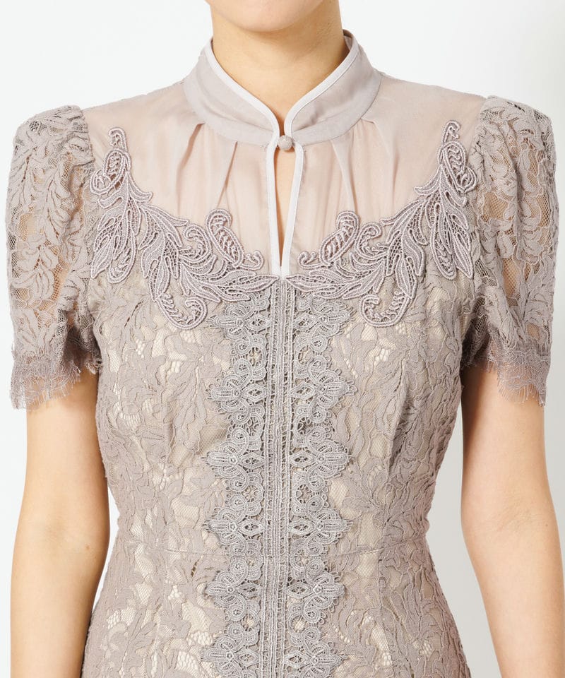 SNIDEL 【ドレス2点セット】シノワズリレースドレス グレー系 | 結婚式