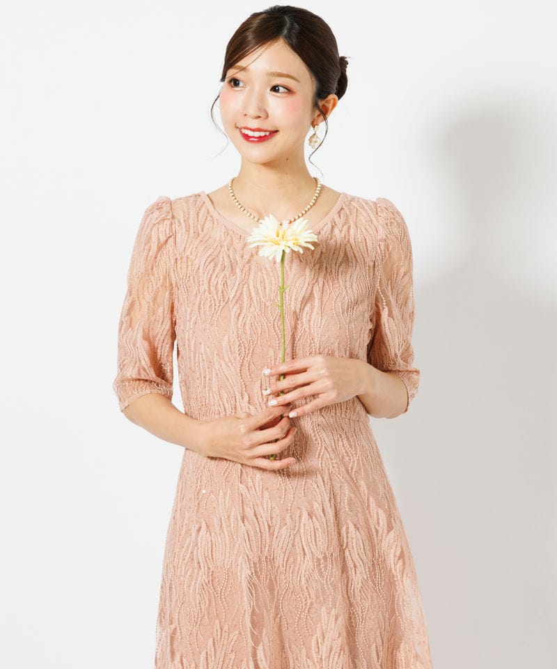 kaene カエン スパンコールアネモネドレス ピンク系 | 結婚式
