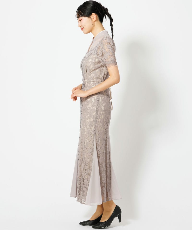 SNIDEL 【ドレス2点セット】シノワズリレースドレス グレー系 | 結婚式
