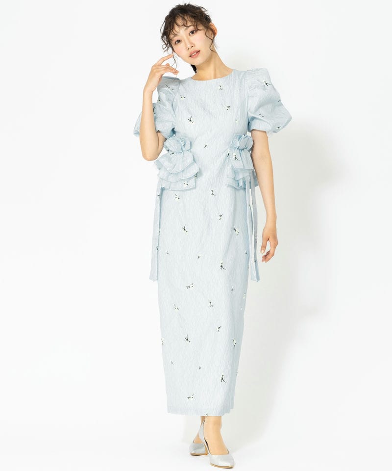 ANDRESD アンドレスド ブロッサムフリルドレス ブルー系 | 結婚式