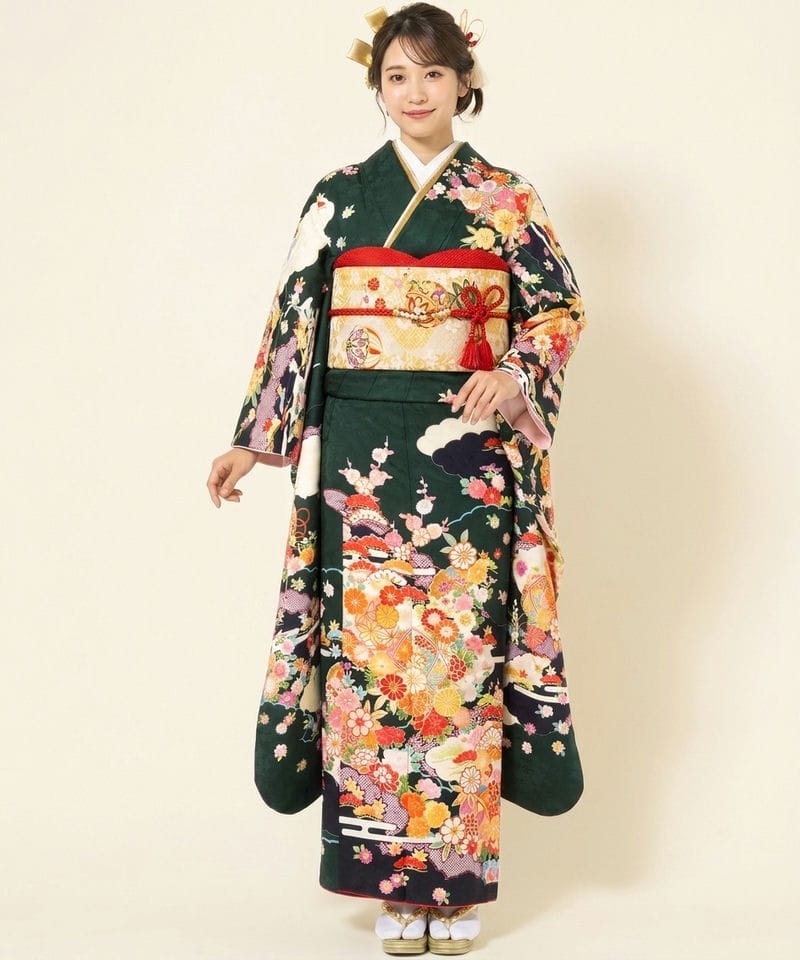 Select Shop 【振袖】辻が花調四季花金彩 グリーン系 | 結婚式 