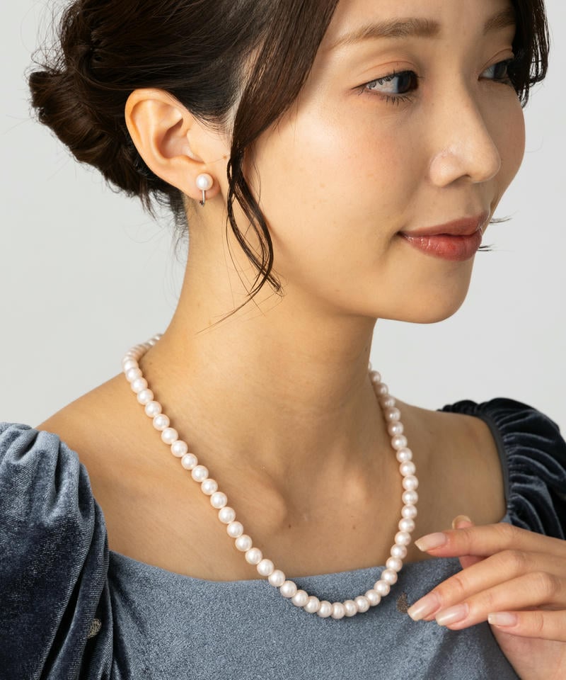 Aimer エメ【セット】パール編みネックレス+イヤリング その他 x