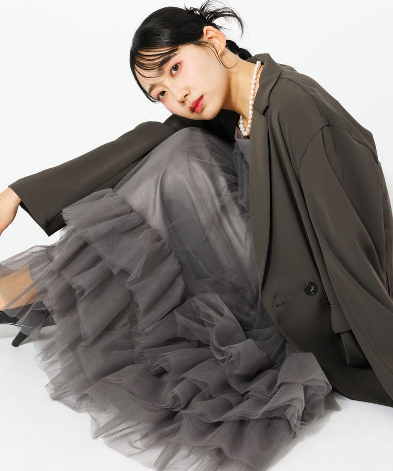 ANDRESD アンドレスド ボリュームチュ―ルジャケットセットドレス