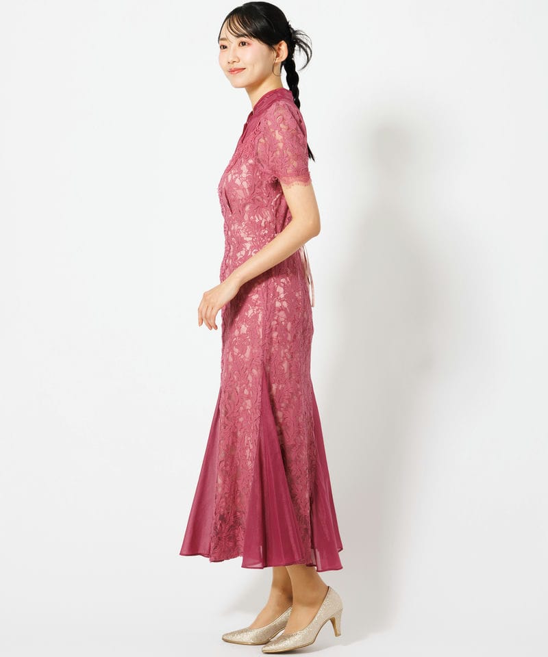 SNIDEL 【ドレス2点セット】シノワズリレースドレス ピンク系 | 結婚式