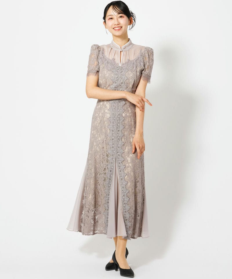 SNIDEL 【ドレス2点セット】シノワズリレースドレス グレー系 | 結婚式