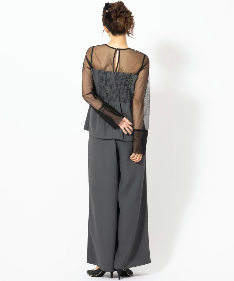 アンドレスド ANDRESD セットアップ パンツドレス ANDRESD アンドレスド レースパネルアクセントセットアップパンツ