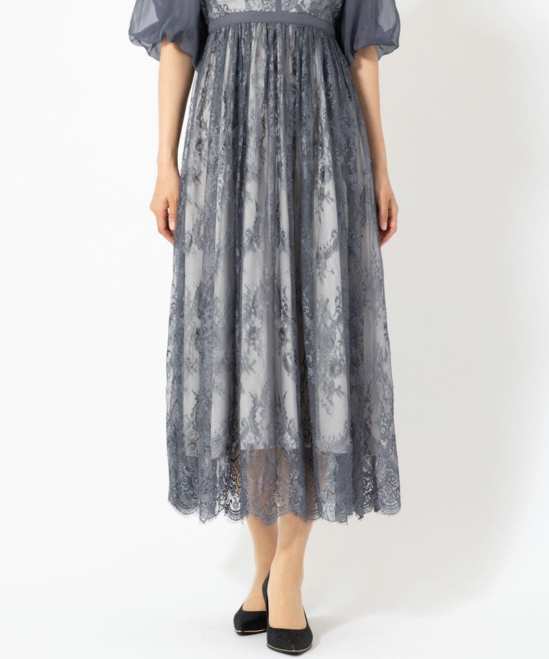Select Shop 総レースハイネックバルーンスリーブドレス その他 x