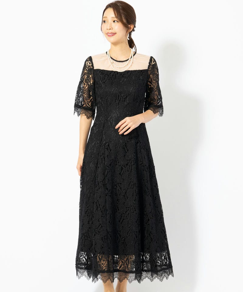 Select Shop ケミカルレースドレス ブラック系 | 結婚式パーティーの