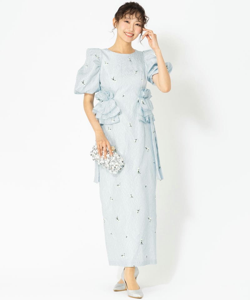 ANDRESD アンドレスド ブロッサムフリルドレス ブルー系 | 結婚式