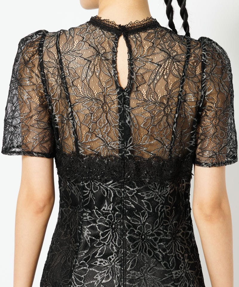 SNIDEL 【ドレス2点セット】シャイニーレースドレス ブラック系 | 結婚