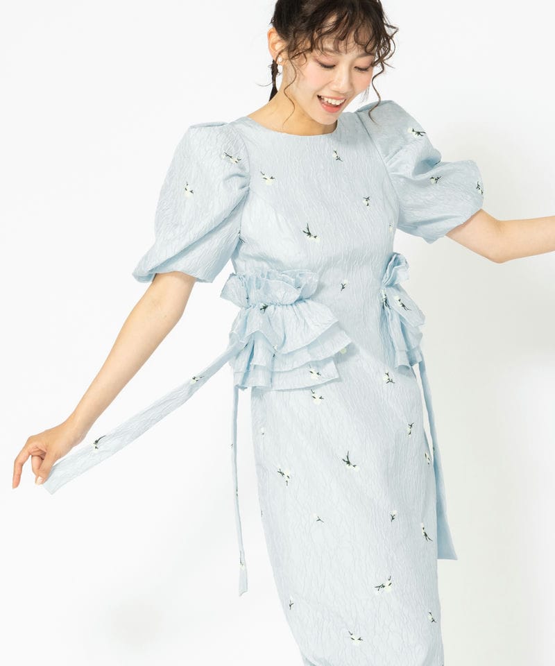 ANDRESD アンドレスド ブロッサムフリルドレス ブルー系 | 結婚式