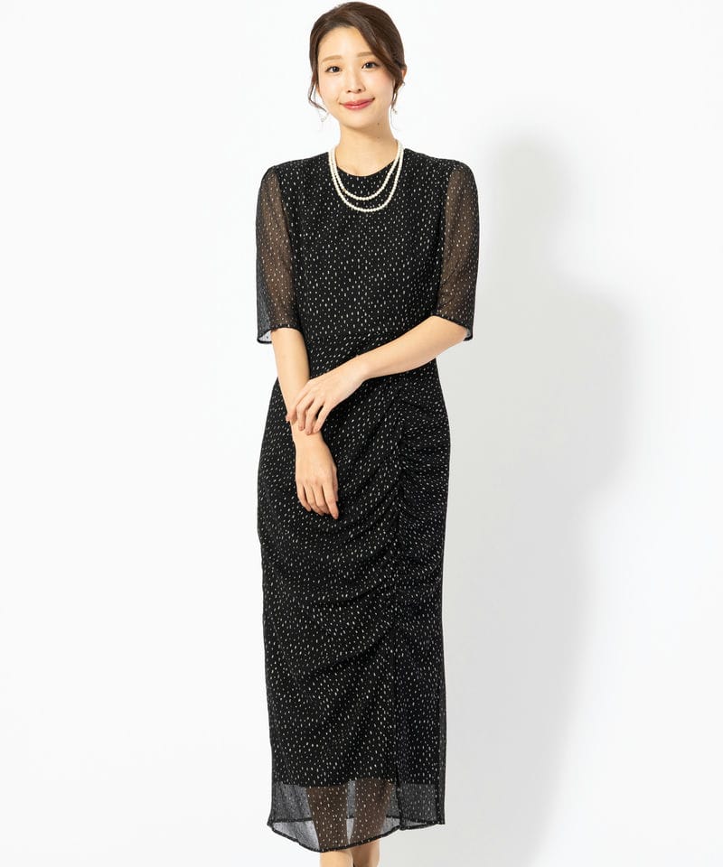 kaene カエン ラメドビースリットドレス オレンジ系 | 結婚式
